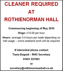Cleaner required